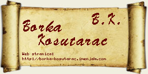 Borka Košutarac vizit kartica
